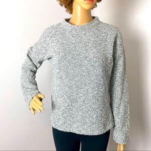 Madewell Tunic Sweater Mock Turtleneck High/Low Oversized  Black, White Size XS